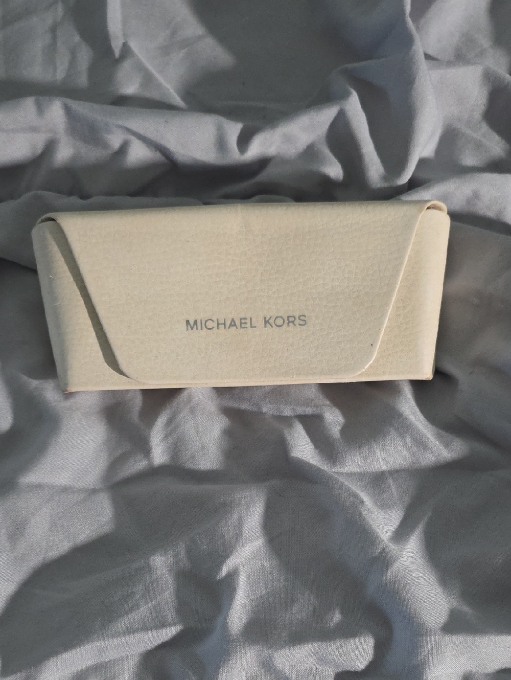 Michael Kors Cream Sunglass Case with Logo